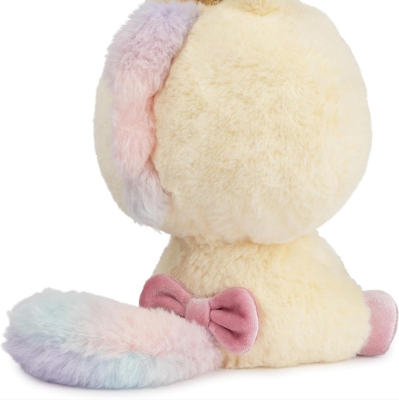 Pink yellow white Hello Kitty plushie with pink plastic beaded charm bracelet - Picture 5 of 6